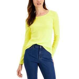 Charter Club Pima Cotton Long Sleeve Top